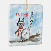 Kat en Naughty-muis met kerstversiering Keramisch Ornament (Rechts)