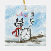 Kat en Naughty-muis met kerstversiering Keramisch Ornament (Voorkant)