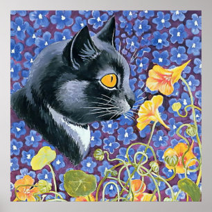 “Kat en Oost-Indische kers” door Louis Wain Poster