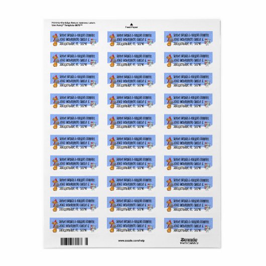 Kat en Owl KNS Kerstmis Etiket (Full Sheet)