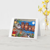 Kat en Owl, Louis Wain Kaart (Gele Bloem)