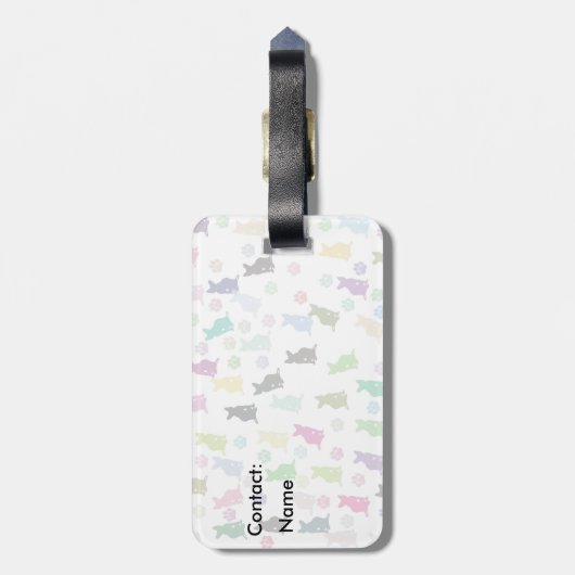 Kat- en padpatroon bagagelabel (Achterkant verticaal)