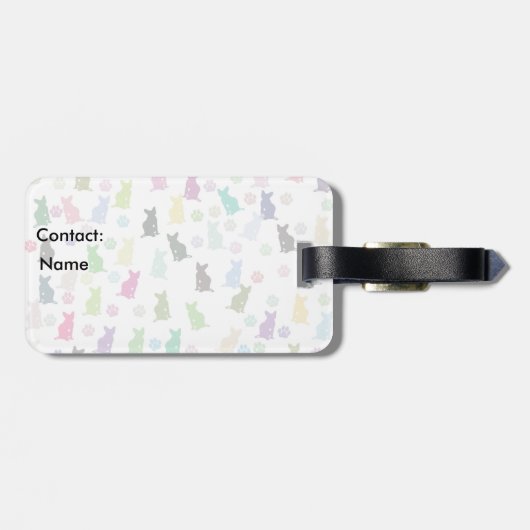 Kat- en padpatroon bagagelabel (Achterkant horizontaal)