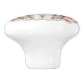  Kat en pastelbloemen Keramische Knop (Zijkant)