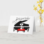 Kat en piano kaart (Gele Bloem)