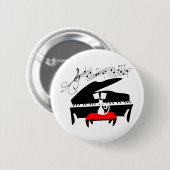 Kat en piano ronde button 5,7 cm (Voorkant /achterkant)