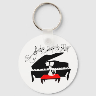 Kat en piano sleutelhanger