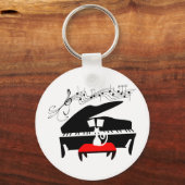 Kat en piano sleutelhanger (Voorkant)