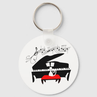 Kat en piano sleutelhanger