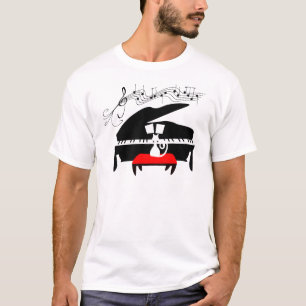 Kat en piano t-shirt