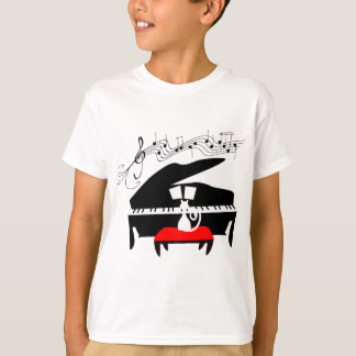 Kat en piano t-shirt
