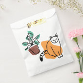 Kat en plant bedankzakje (Gezegeld)