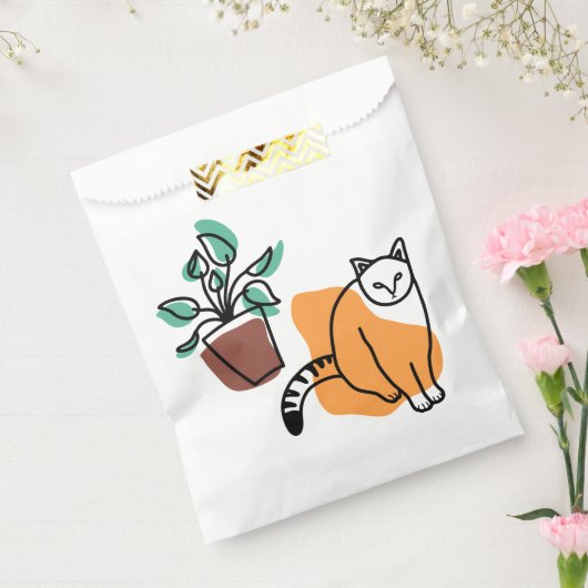 Kat en plant bedankzakje (Gezegeld)