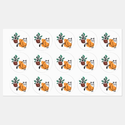 Kat en plant labels (Vel)