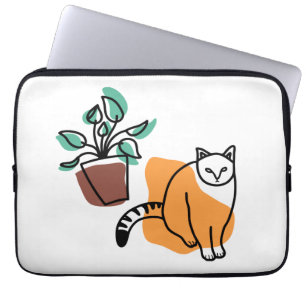 Kat en plant laptop sleeve