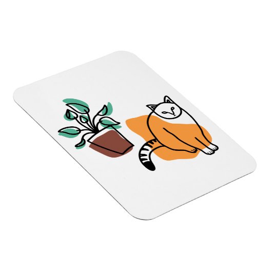 Kat en plant magneet (Rechterzijde)