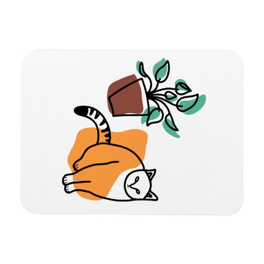 Kat en plant magneet (Horizontaal)