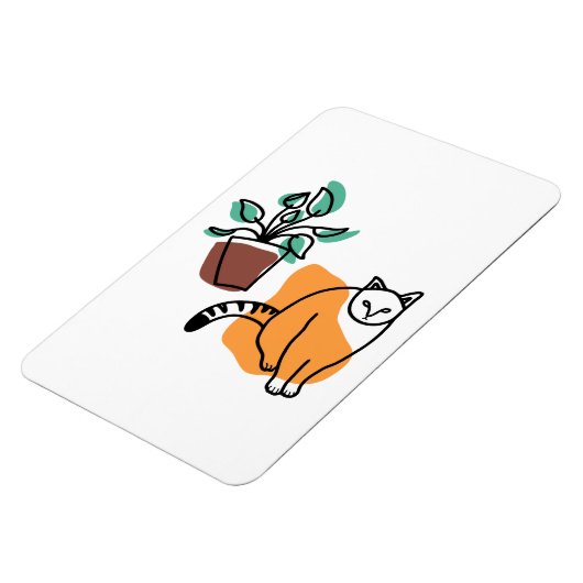 Kat en plant magneet (Linkerzijde)