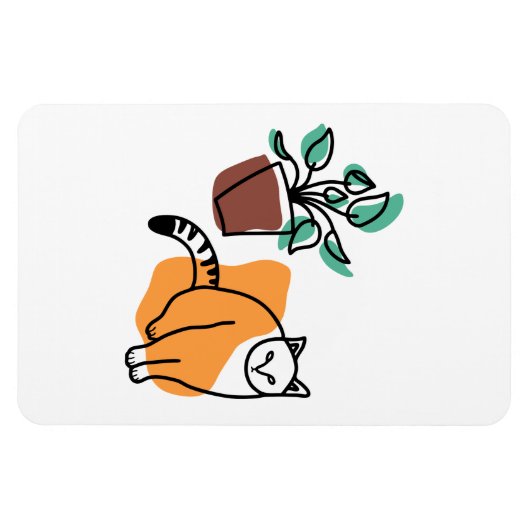 Kat en plant magneet (Horizontaal)