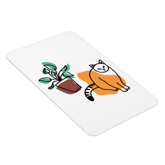 Kat en plant magneet (Rechterzijde)