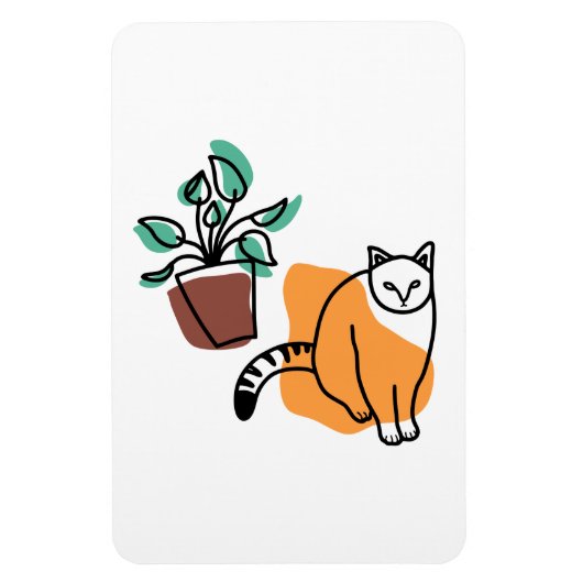 Kat en plant magneet (Verticaal)