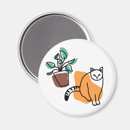 Kat en plant magneet (Voorkant / Achterkant)