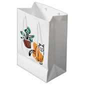 Kat en plant medium cadeauzakje (Voorkant Gekanteld)