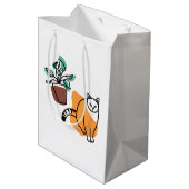 Kat en plant medium cadeauzakje (Achterkant Gekanteld)