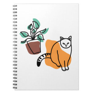 Kat en plant notitieboek
