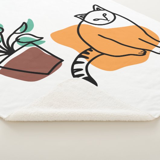 Kat en plant sherpa deken (3/4)