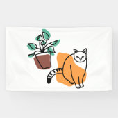 Kat en plant spandoek (Horizontaal)