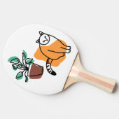 Kat en plant tafeltennisbatje (Zijkant)