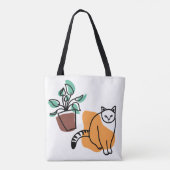 Kat en plant tote bag (Achterkant)