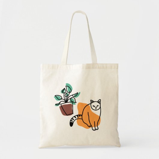 Kat en plant tote bag (Voorkant)