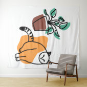 Kat en plant wandkleed (In Situ (horizontaal))