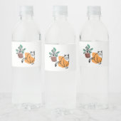 Kat en plant waterfles etiket (Flessen)