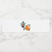 Kat en plant waterfles etiket (Enkel label)