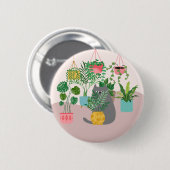 Kat en Planten Ronde Button 5,7 Cm (Voorkant /achterkant)