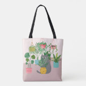 Kat en Planten Tote Bag (Achterkant)