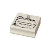 Kat en pompoen 2, illustratiezegel rubberstempel (Stempel)