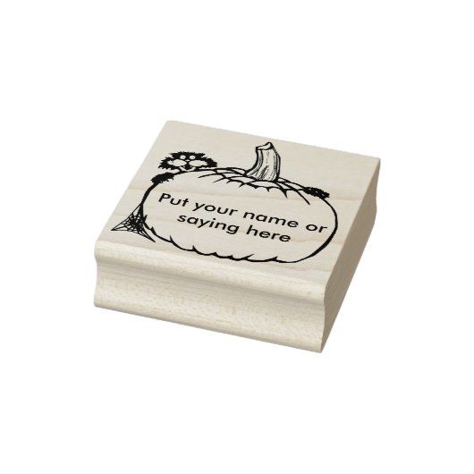 Kat en pompoen 2, illustratiezegel rubberstempel (Stempel)