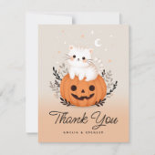 Kat en pompoen Baby shower dank u kaart (Voorkant)