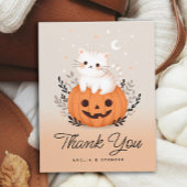 Kat en pompoen Baby shower dank u kaart