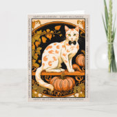 Kat en pompoen Halloween vakantie Kaart (Voorkant)