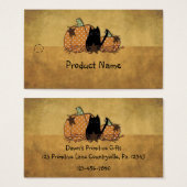 Kat en pompoenen hangen Label Visitekaartjes (Voorkant /achterkant)