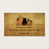 Kat en pompoenen hangen Label Visitekaartjes (Achterkant)