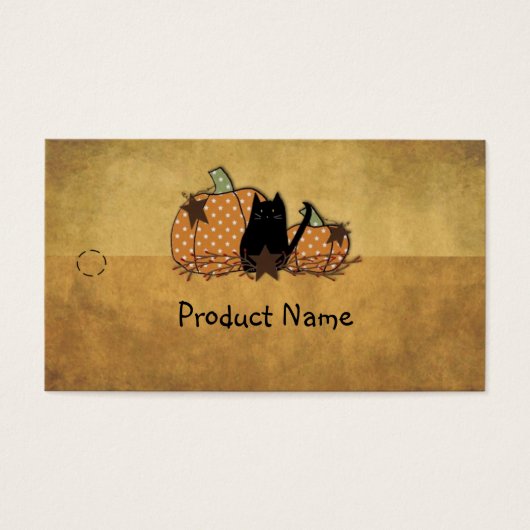 Kat en pompoenen hangen Label Visitekaartjes (Voorkant)