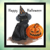 Kat- en pompoenvensterkoeling raamsticker (Vel 3)