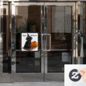 Kat- en pompoenvensterkoeling raamsticker (Kantoordeur)