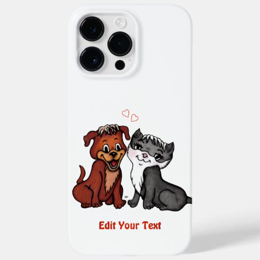 Kat en pop, Jouw tekst bewerken Case-Mate iPhone Case (Achterkant)
